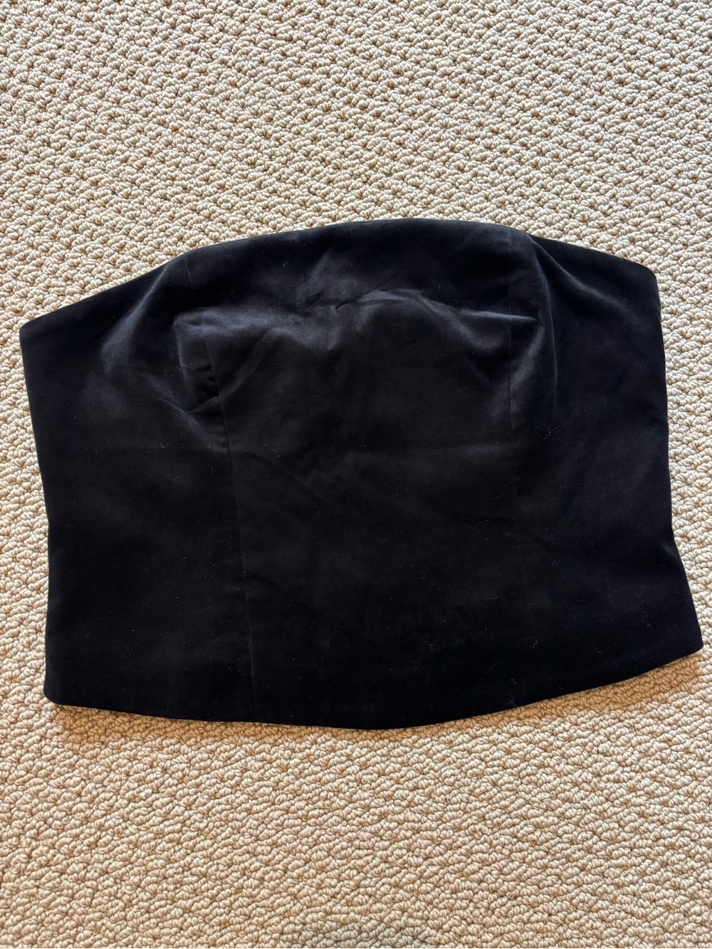 GAP Black velvet strapless top NWT